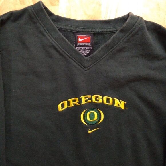 Vintage Nike Center Swoosh Oregon Ducks V-Neck Sweatshirt - Picture 1 of 8